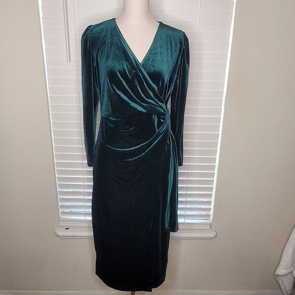 Velvet Whimsigoth Wicked Witch Oz Elphaba‎ Emerald City Green Christmas Dress M - Picture 3 of 8